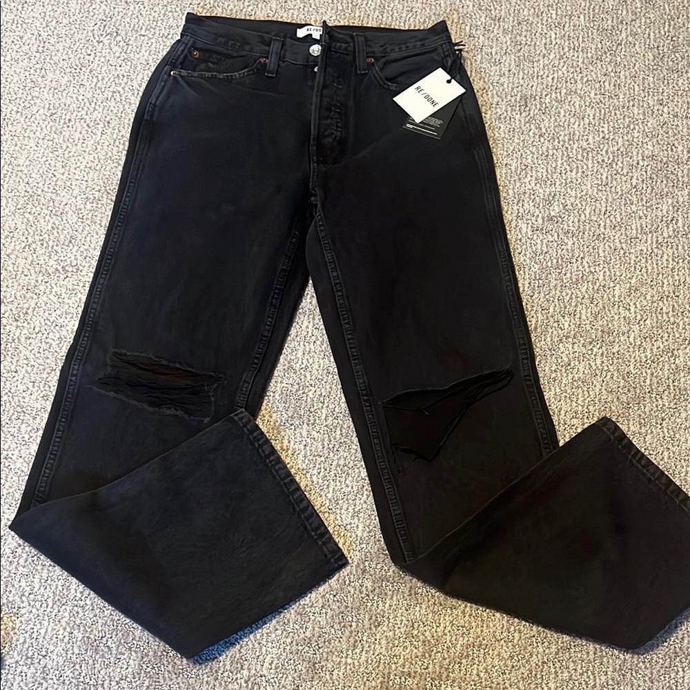 Re/Done Levi's Black Distressed Jeans